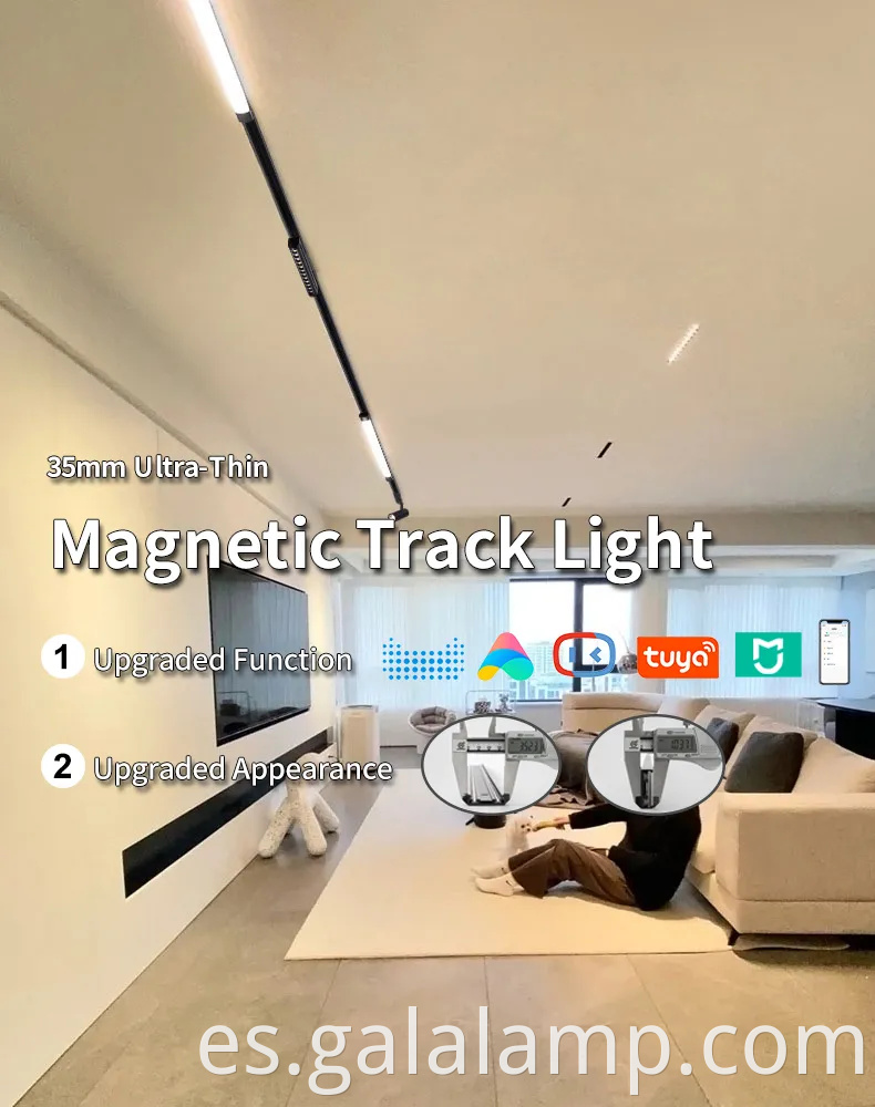 Erdu Techo lineal 48V 35 mm Rarestro delgado Sistema de luz magnética Luz de vía ultra delgada Famba de mazorca montada en la superficie LED LED Magnetic L